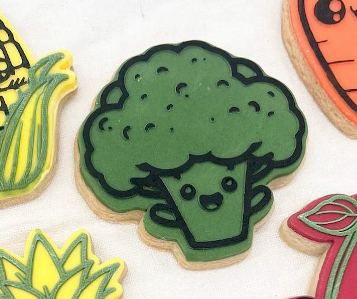 Kawaii Broccoli - debossing + matching cutter