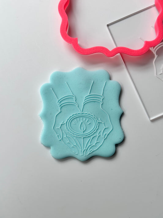 Hands Candle Diwali deboss + cutter