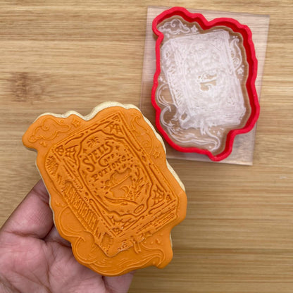 Spells Book Deboss + Cutter Halloween MEG cookie cutters