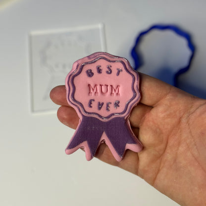 Rosette Badge - Best Ever - deboss and cutter