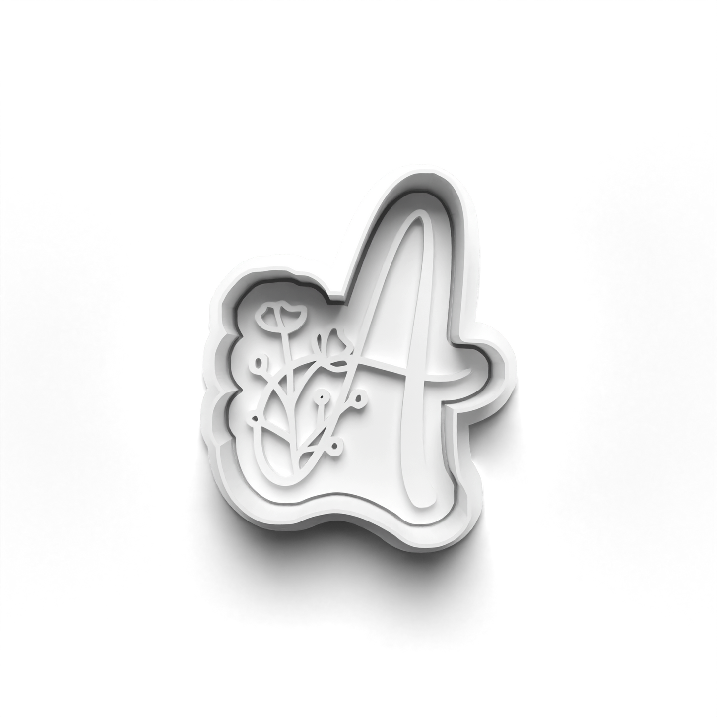 Flower Alphabet cookie cutter + stamp 0815_