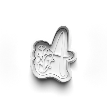 Flower Alphabet cookie cutter + stamp 0815_