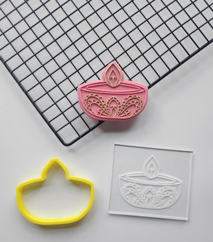 Candle Diwali deboss + cutter