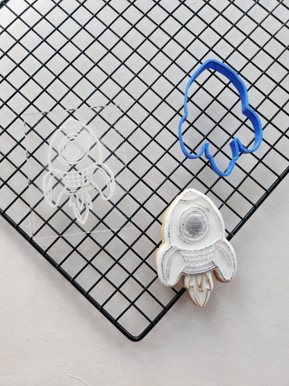 Spaceship rocket Cookie cutter + Debossing MEG cookie cutters