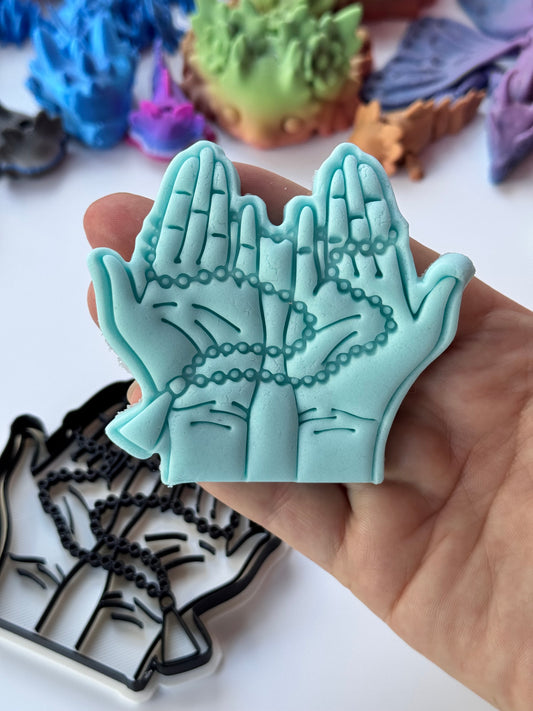 Praying hands stamp and cutter M1068