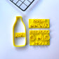 Set of 3 - 2 stamp and 1 cutter Milk bottle - stamps sugar paste cookie cutters Christmas