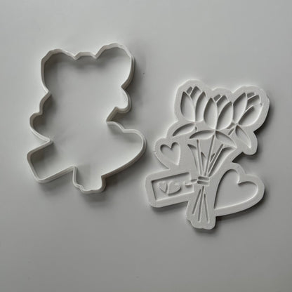 3D Bouquet flower - deboss and cutter