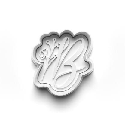Flower Alphabet cookie cutter + stamp 0815_