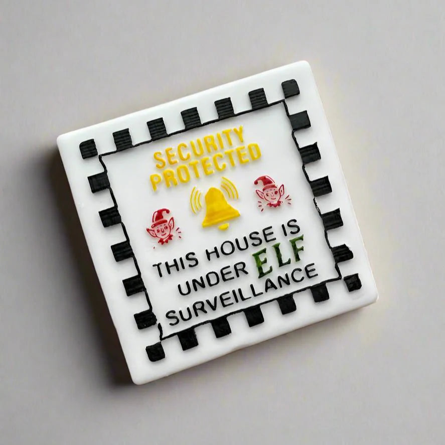 Elf security sticker - deboss + matching cutter - christmas