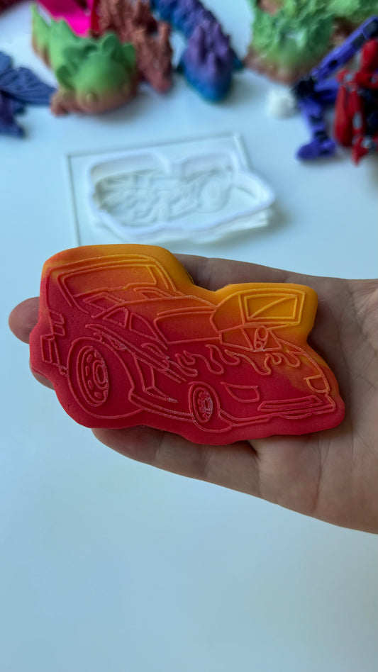 Hot wheels - racing car - deboss and matching cutter