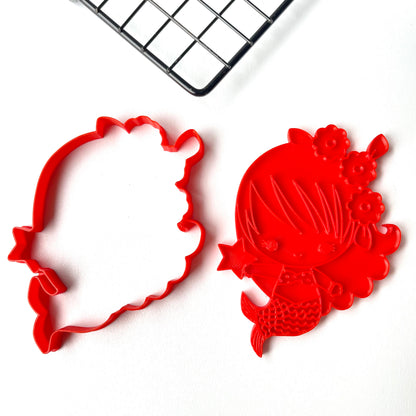 Mermaid - Paint Your Own - Cookie cutter + Stamp MEG cookie cutters