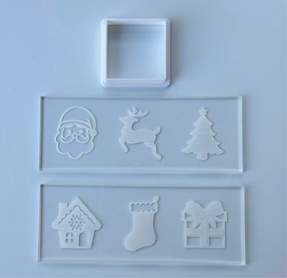 Mini Christmas calendar 6 different design deboss + cutter - no numbers M1066