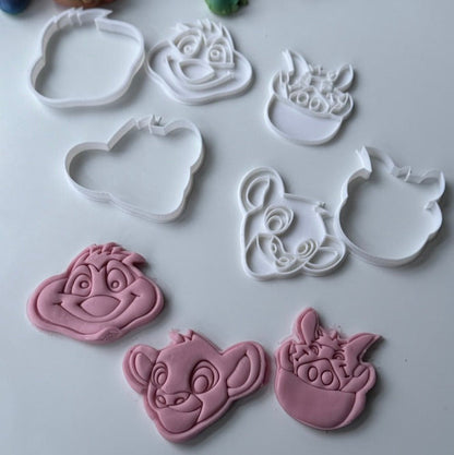 Lion king cookie cutter + stamp set of 3