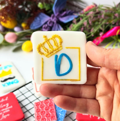 DAD letters with crown debossing