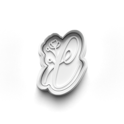 Flower Alphabet cookie cutter + stamp 0815_