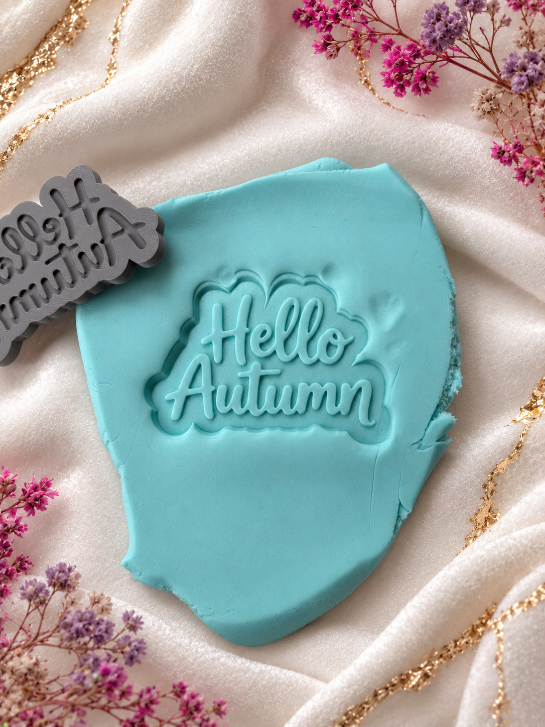 Hello Autumn 3D Deboss & Matching Cookie Cutter