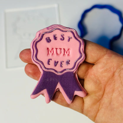 Rosette Badge - Best Ever - deboss and cutter