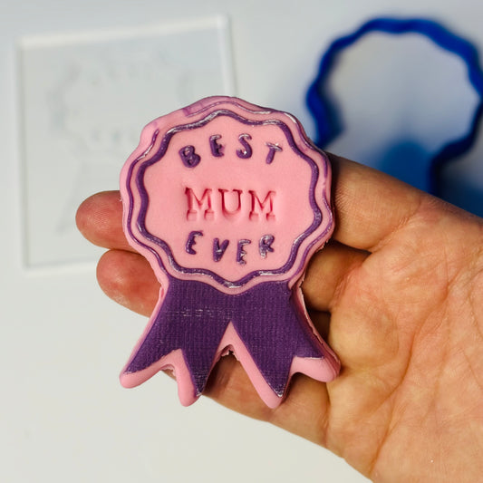 Rosette Badge - Best Ever - deboss and cutter