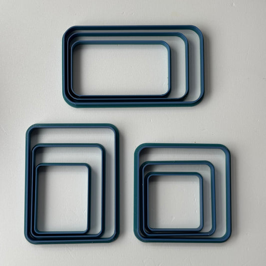 Basic set - 2 x set of rectangle and 1 square - cookie cutters