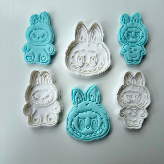 cartoon monster - set of 3 - cutter + stamp