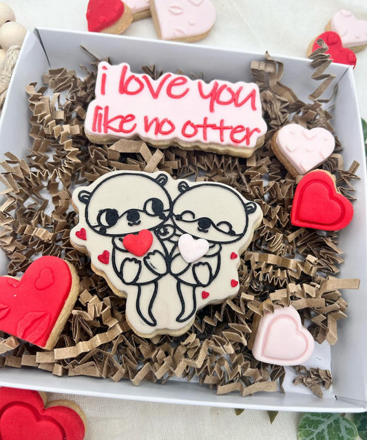 I love you like no Otter set- Valentine deboss + cutter