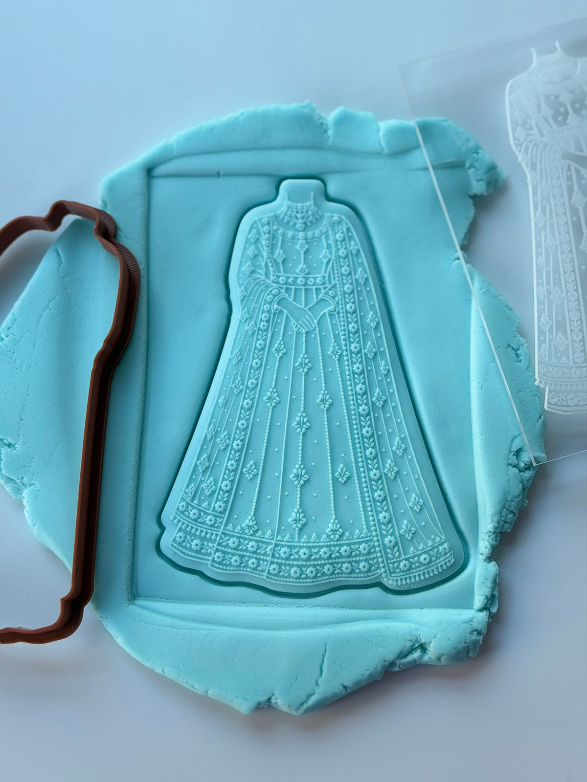 Ornate Bridal Dress Deboss & Matching Cutter