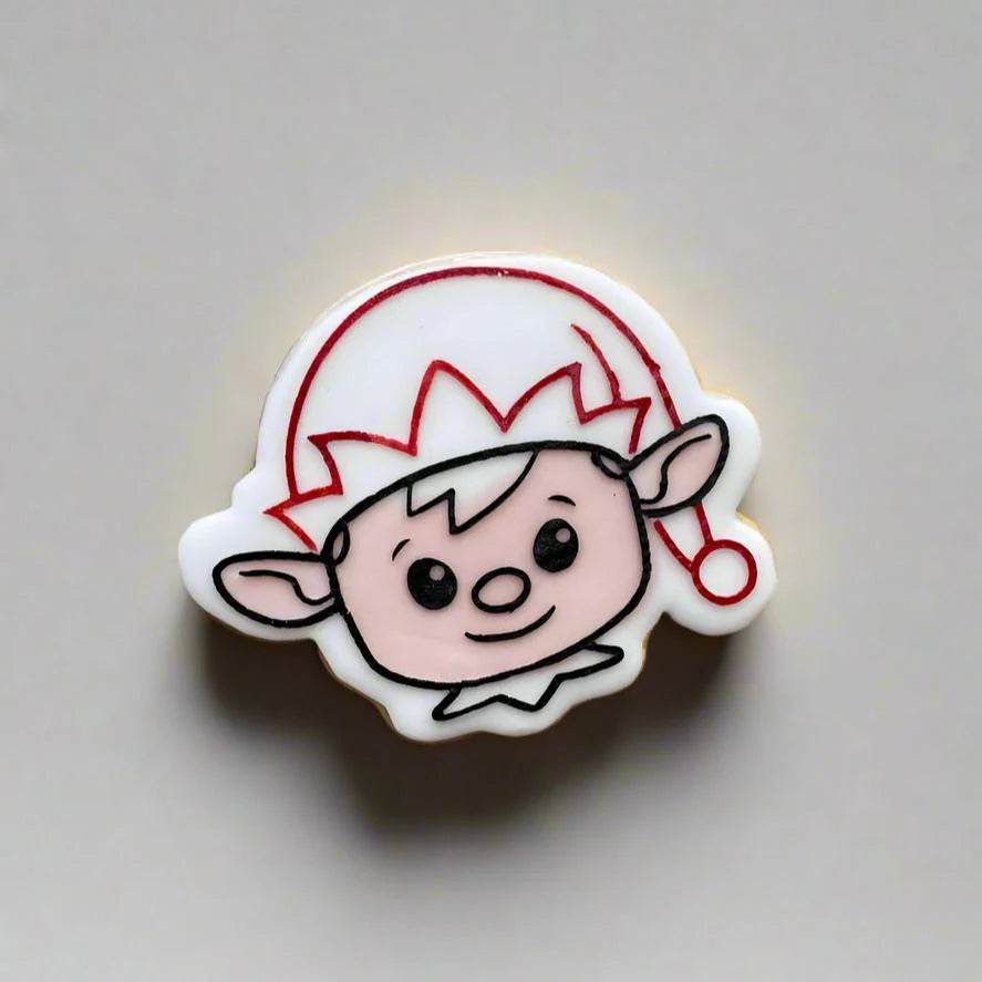 Elf head - deboss + matching cutter - christmas