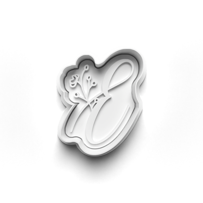 Flower Alphabet cookie cutter + stamp 0815_