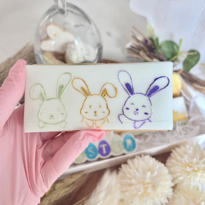3 Bunnies deboss easter