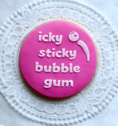 Mrs Rachael icky sticky bubble gum deboss