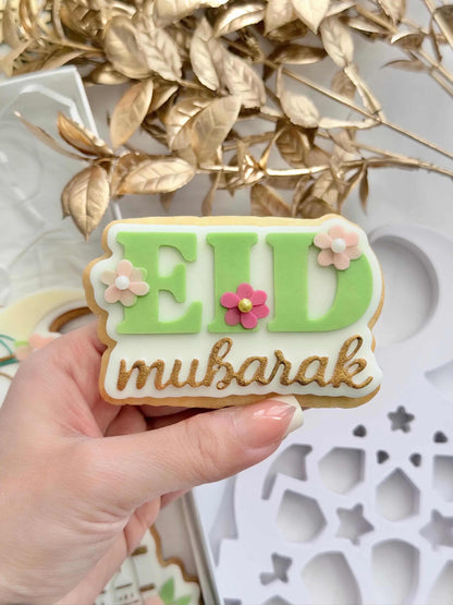 Eid Mubarak floral 3D deboss and matching cutter