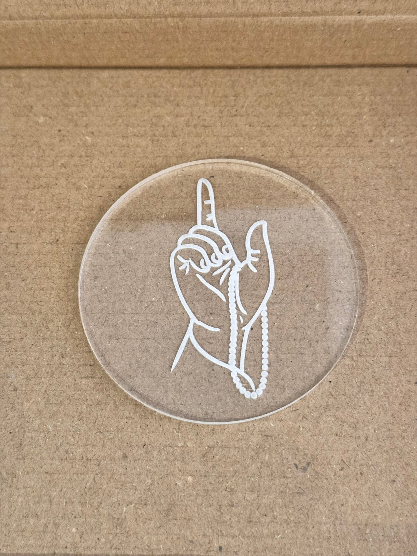 hand with bead deboss