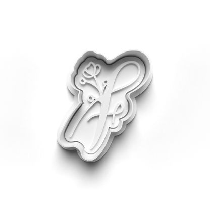 Flower Alphabet cookie cutter + stamp 0815_