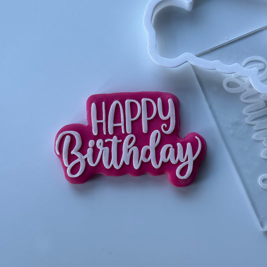 Happy Birthday- deboss + matching cutter