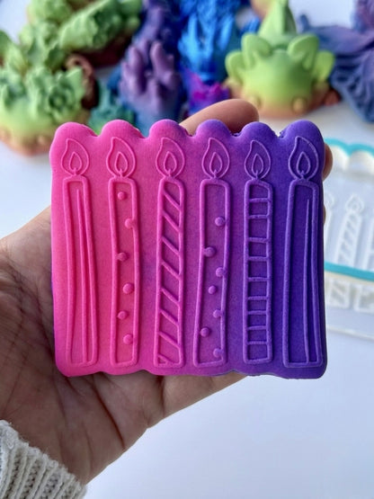 Candle - Birthday Theme - debossing and matching cutter M1034