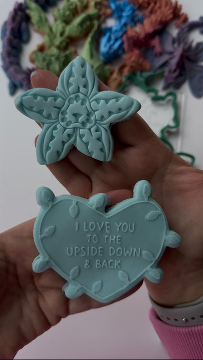 Stranger thing lights - I love you to the upside down & back - cookie cutter + deboss M1104