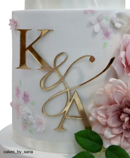 Custom Gold Mirror initial charm