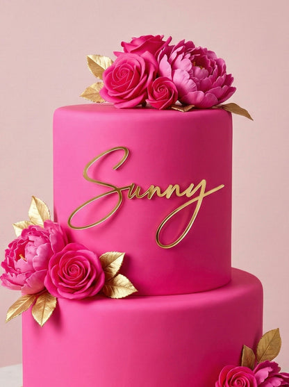 Personalised gold mirror name topper