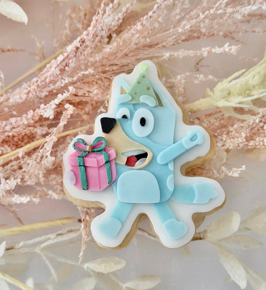 Blue dog cartoon-inspired party  Cookie Cutter + 3d deboss