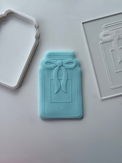 Bow bottle perfume deboss + matching cutter M1044