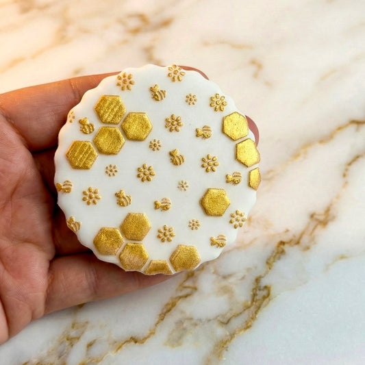 Bee theme - honey bee texture pattern deboss