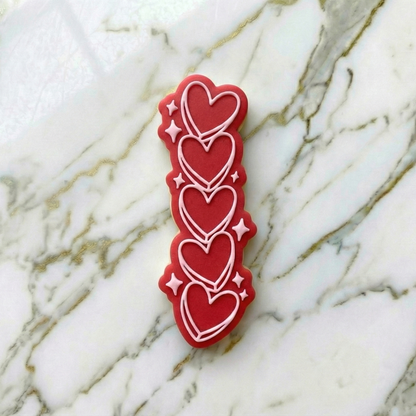 5 hearts deboss and cutter - MS1016