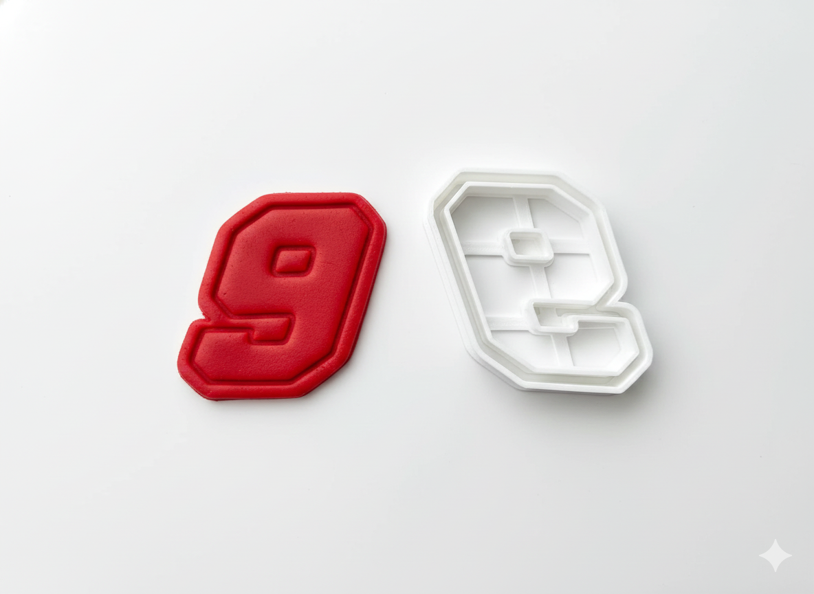 Nine 9 Racing Number Digit Cookie Cutter Dough Biscuit Pastry Fondant