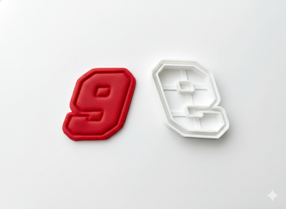 Nine 9 Racing Number Digit Cookie Cutter Dough Biscuit Pastry Fondant