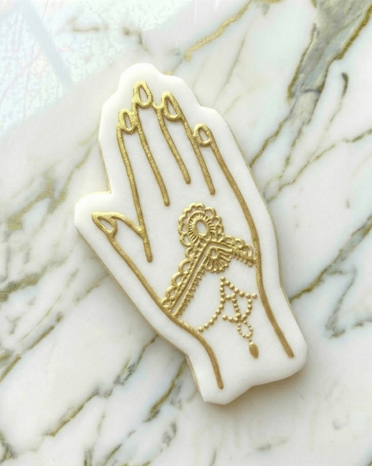 Indian Mehndi style - Henna Hand - deboss and matching Cutter