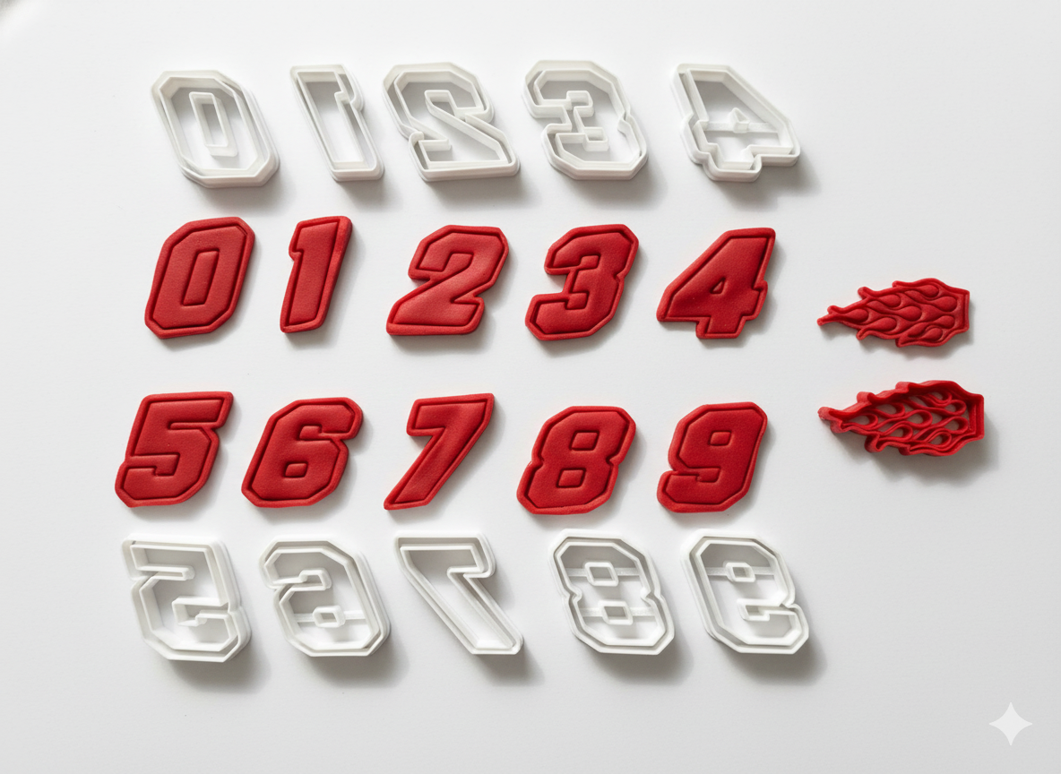 FULL SET Racing Numbers 0 to 9 Cookie Cutter
