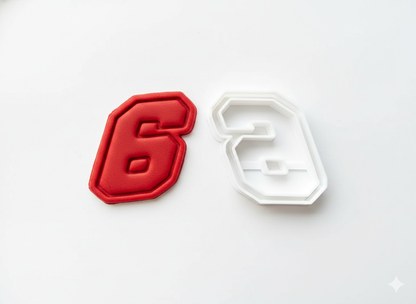 Six 6 Racing Number Digit Cookie Cutter Dough Biscuit Pastry Fondant