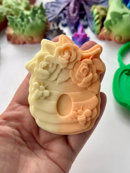 Bee theme -Floral Beehive - 3D deboss and cutter