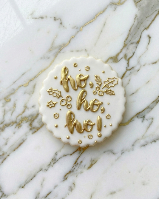 Ho Ho Ho Christmas circle deboss
