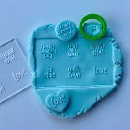 Valentine's day - platter set - deboss + matching cutter
